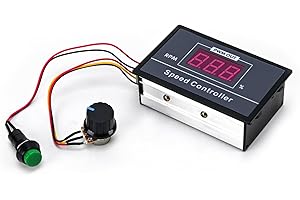 Podazz DC 6-60V 12V 24V 36V 48V 30A PWM DC Motor Speed Controller with Momentary Start/Stop Switch/Speed Control Potentiometer