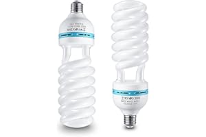 TLGREEN 2 x 135W Spiral-Tageslichtlampe Fotolampe Fotoleuchte, 5500K, E27 Fassung Energiesparlampe Studioleuchte für Softbox Fotografie im Fotostudio