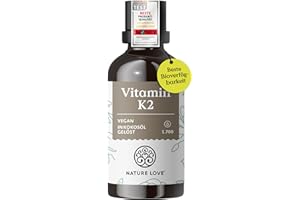 ‎NATURE LOVE NATURE LOVE® Vitamin K2 MK7-200µg - 1700 Tropfen (50ml) - Höchster all-trans-Gehalt 99,7+% - Hochwertig: K2VITAL® von Kappa - gelöst in MCT Kokos-Öl - Hochdosiert, vegan & in Deutschland produziert