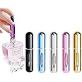 Rosy.Moment 5 Pack 5ML Portable Mini Refillable Perfume Empty Spray Bottle Mini Atomizer Bottom Refill Pump Case for Traveling Outgoing Purse, Multicolor