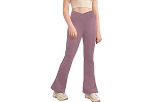 Aiihoo Enfant Fille Pantalon de Danse Moderne Jazz Pantalon Patte d'Elephant Pantalon Jambe Large Evasé Pantalon de Sport Yoga Fitness Bas Sportwear 5-14 Ans