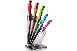 Taylors Eye Witness Ensemble 5 Couteaux et support Gamme Dexterity, coloré. Couteaux avec poignées PP et TPR et Lames en Acier, Multicolore