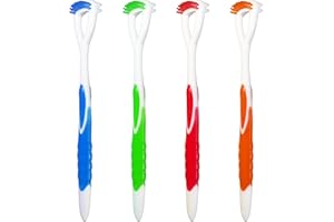 MR LION Tongue Brush, Tongue Scraper, Tongue Cleaner Helps Fight Bad Breath, 4 Tongue Scrapers, 4 Pack (Red + Orange + Blue + Green)