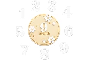 UNIKEEN Carte Étape Bébé Bois Carte Mensuelle Bebe Accessoire Photo pour Nourrissons de 0 à 12 Mois Cadeaus Bebe Pour Cadeau Naissance Cadeau Future Parents Baby Shower Enregistrement de Croissance (Style 1)