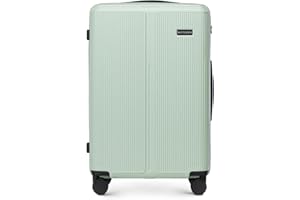 WITTCHEN Stripes Line Valise Moyenne 67,5 × 45 × 27 cm (L), 65 L Coque Rigide ABS, 4 roulettes 360° Serrure à Code, poignée télescopique, Valise soute Air France/easyjet/Ryanair, Couleur: Vert Menthe