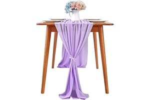 Waylipun Chiffon Table Runner, 28x120 Inches Chiffon Table Runner for Party Wedding Banquets Decor, Modern Style Sheer Table Runner for Wedding, Birthday, Bridal & Baby Shower, Christmas Light purple