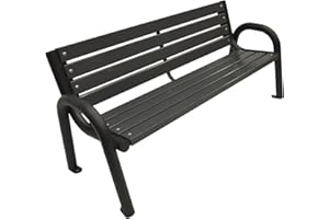 Primario Grande Garden Bench - Garden Furniture Powder-Coated Steel & Wood Slats - Outdoor Bench 350kg Load Capacity - Outdoor Furniture Weather Resistant (Primario Grey, 200cm-Total Length, CE)