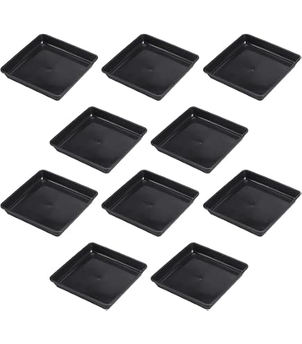 IVORYS-GARDEN Pflanzenuntersetzer – 5 Stück, 25,1x25,1 Cm, Quadratisch Mit Blumenmuster