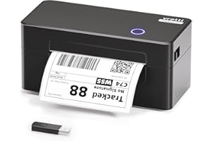 vretti Impresora térmica de Etiquetas USB, Etiquetas Autoadhesivas, Impresora de Etiquetas de envío de 4 x 6 para Paquetes de envío, Compatible con Windows, Sistemas Mac OS
