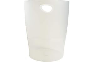 Exacompta - Réf. 45357D - 1 corbeille à papier, poubelles ECOBIN avec poignées - Volume 15 litres - Adaptées au bureau comme en Home office - Dimensions 26,3 x 26,3 x 33,5 cm - opaque givré