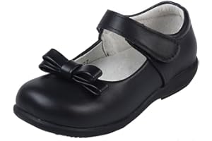MK MATT KEELY Kinder Mädchen Flache Schulschuhe Schwarz Mary Jane Haken und Schleife Prinzessin Schuhe Wanderschuhe