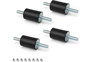 Shock Absorber M6, TIANLIN 4 pieces Cylindrical Rubber Buffer, Silent Block Rubber Buffer, Oil Resistant and High Temperature Resistant, Suitable for Mechanical Equipment