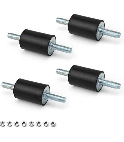 4 Silentblocs M6 Anti-Vibration Caoutchouc/Métal - Pour Moteurs, Compresseurs, Équipements Industriels