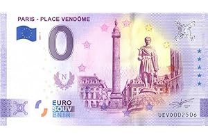 2 EURO COMMEMORATIVI Billet Touristique 0 Euro France · Paris · Place Vendôme · Souvenir zéro € Note Billet de Banque