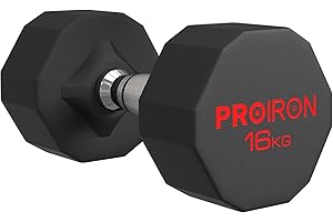 PROIRON Manubri Gommati da 3 a 24 kg -Pesi Palestra in Acciaio Anti collisione per Body Building, Pesistica Fitness, Allenamento (Paio o Singolo)
