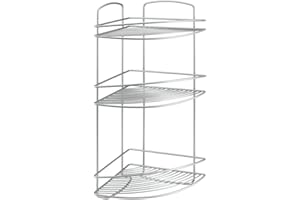 Metaltex Regał narożny Onda z 3 stopniami 22 x 22 x 53 cm, srebrny