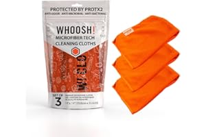 WHOOSH! WHOOSH ! 3XL Chiffons de nettoyage Tech I lot de trois chiffon I microfibre de première qualité I chiffons antimicrobiens - 35,6 x 35,6 cm