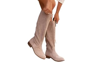 CHEJARITY Stivali Stivaletti Primaverili Estivi da Donna Stivali Donna Texani Cowboy Stivali Donna Estivi Traforati Bassi Western camperos Scarpe Inverno Curvy Stivali Western Boots