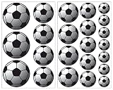 23-teiliges Fussball Wandtattoo Set Wandaufkleber Kinderzimmer Babyzimmer in 5 Größen (2x16x26cm mehrfarbig)