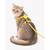 getmeev &Ccedil;ilek Fig&uuml;rl&uuml; Zilli Kedi G&ouml;ğ&uuml;s Tasması ve Gezdirme Kayışı Seti, Ayarlanabilir G&ouml;ğ&uuml;s Tasması ve Gezdirme İpi, G&uuml;nl&uuml;k G