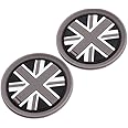 73mm Black Union Jack UK Flag Style Soft Silicone Cup Holder Coasterspour For MINI Cooper R55 R56 R57 R58 R59 Front Cup Holders
