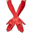 Satin Opera Gloves, KASTWAVE Long Elbow Satin Gloves Set 21" Stretchy 1920s Opera Gloves Evening Party Dance Gloves for Women