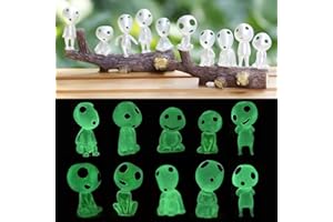 Zueyen 10 Piezas Diferentes Accesorios de jardín de Hadas Brillan en la Oscuridad árbol Elfos decoración de jardín Miniatura Luminoso Fantasma