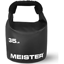 Kettlebell De Sable Meister BEAST 15,9 Kg – Sac Portable Et Souple Pour Musculation à La Maison Ou En Voyage, Poignée Néoprène, Noir