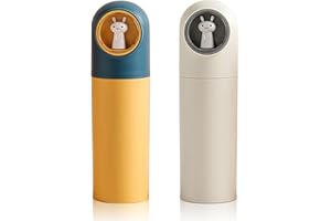 Jadin Porta Spazzolino da Viaggio, 2 PCS Bambino Porta Spazzolini da Viaggio, Cartone Animato Creativo Plastica Portaspazzolini per Ragazzo Ragazza Famiglia Scuola (Giallo + Bianco)