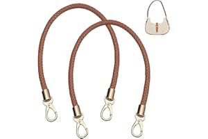 NLONLL Lot de 2 Anse pour Sac à Main 60CM Anse de Sac en Cuir PU Poignée de Sac à Main Sangle Bandouliere de Remplacement Anse Sac a Main avec 2 Crochets à Mousqueton Sangle de Sac à Main (Brun)