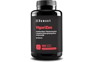 VigoriZen con Maca Nera, Tribulus terrestris, L-Arginina, Ginseng, Zinco e Vitamina B6 - Formula per il Vigore e il Testosterone Maschile - 120 Capsule Vegane - Zenement