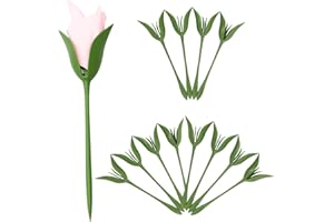 Newsmy 12 Pack Bloom Napkin Holders Green Napkin Rings Twist Flower Buds Serviette Holders Set of 12 for Home Kitchen Dinner Table Decoration & Arrangements