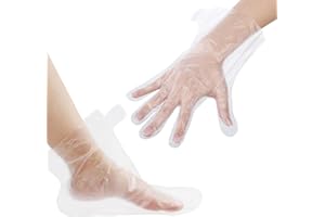 DIVINA VITAE Lot de 200 doublures jetables en cire de paraffine pour pieds et mains, sacs en plastique pour les mains et les pieds, gants de bain en paraffine plus grands et plus épais pour les mains, les pieds