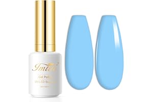 Imtiti Smalto Gel Blu Brillante, 15ml da Eliminare Led/Uv per Manicure Unghie da Salone per L'Autunno E L'Inverno