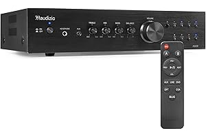 Audizio AD420B Amplificateur Hi-FI Bluetooth - Noir, 400 Watts, 8 Ohms, 4 Sorties Enceintes, 1 Sortie Sub, Lecteur MP3, Égaliseur de Son, Idéal pour Vos Films et Écouter Votre Musique