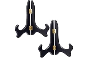 Tatuo 2 paquetes de caballetes de madera negra para soporte de placa (8 pulgadas)