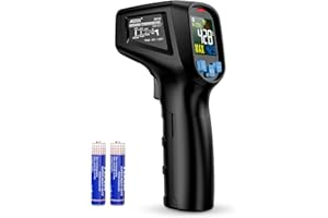 Termometr na Podczerwień MESTEK Cyfrowy Laserowy Pistolet do Pirometr Temperatury Termometr na Podczerwień Bezdotykowy -50℃~600℃ Alarm Regulowana Emisyjność do Gotowania Piec do Grillowania Pizza