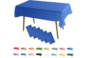 MOMAHUA 6 Packs Bleu Foncé Nappes,137x274cm PEVE Nappe de Table Rectangulaire,Nappes Imperméables pour Fête Anniversaire,Picnic,Exterieur,Jardin,Mariage,Noël,Halloween