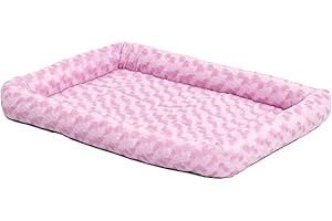 MidWest Homes for Pets Legowisko dla psa 60,96 cm (60,96 cm) długie legowisko dla psa lub legowisko dla kota z wygodnym podparciem; idealne dla "małych" ras psów; różowy; model 40224-PK