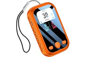 HAKINAKU Tragbarer CO-Melder Kohlenmonoxidmelder für Reise Camping Auto, Mobiler CO-Warner Warnmelder CO-Messgerät CO-Messer, mit Eingebauter Wiederaufladbarer Batterie, Orange, D6