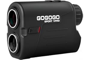 Gogogo Sport Vpro Telémetro Caza Golf 1097 M/Yardas, Magnético Range Finder 6X Aumento Pantalla Luz Roja Precisión ±1yd, 3 Medición de Bloqueo de Bandera & Vibración, Escaneo, Velocidad, con Batería