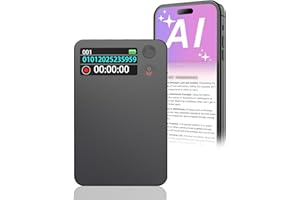 AI Voice Recorder,Powate 64 GB Recorder Transcribe Summarise and Mind-Map with AI Technology, One-Touch Recording, Noise Reduction, for Meetings, Learning, Calls, Supports 112 Languages,Black