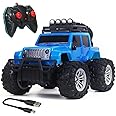 Wembley Remote Cars for Boys 7-14 Years Rechargeable Kids Rc Car High Speed Racing Offroad Monster Truck Remote Control Car Toys for Boys with 2 Speeds 4 Headlight Modes - Blue - Made in India