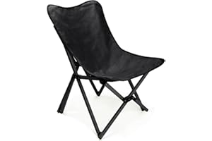 Neloheac Silla de Acampada Portatil Pequeña 120kg, Silla Playa Plegable Ligera Camping Jardin Exterior Terraza Pesca Gaming Praia, Negro