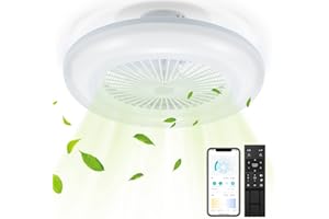 Vigevee 80W Deckenventilator mit Beleuchtung, LED Deckenventilator mit Sommer-Wintermodus, 6 Geschwindigkeiten and Timer, 3 Farbtemperatur 3000-6500K, mit Fernbedienung und APP, φ55CM