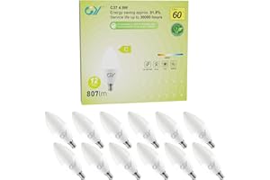 GY Lampadine LED E14, 4.9W (equivalenti a 60W), 807 Lumen, 4000K Bianco Neutro, Risparmio Energetico E14 LED, Lunga Durata, Basso Consumo,Non Dimmerabile, 12 pezzi