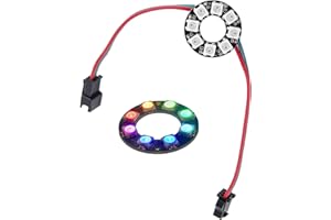 Sparkleiot 8 Bits WS2812 Addressable LED Ring with SM2.54-3P Wire, DC5V WS2812B 5050 RGB LED with Built-in Drivers Pixel Single Control for Arduino Pi ESP8266 ESP32 Nodemcu (Pack of 1)
