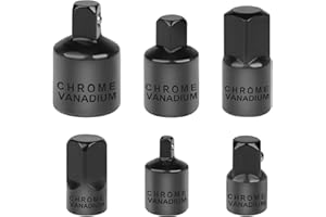 Flintronic 6 Piezas Adaptadores para Llave, Adaptador para Llave de Carraca, adaptador de tuerca para taladro o atornillador inalámbrico,juego de puntas para destornillador inalámbrico, Negro