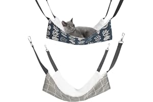 EUJRCF 2 Pack Cat Hammock Bed, Rabbit Bed, Guinea Pig Hammock, Cat Radiator Bed, Soft and Comfortable, Easy to Install, Fits Small Animals, Measures 35×35CM/13.78×13.78INCH
