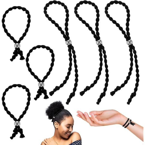 8 Satin-Haargummis Verstellbar – Für Afro-Puffs, Dreads, Dickes Haar | Ohne Zug, Einfach Zu Bedienen